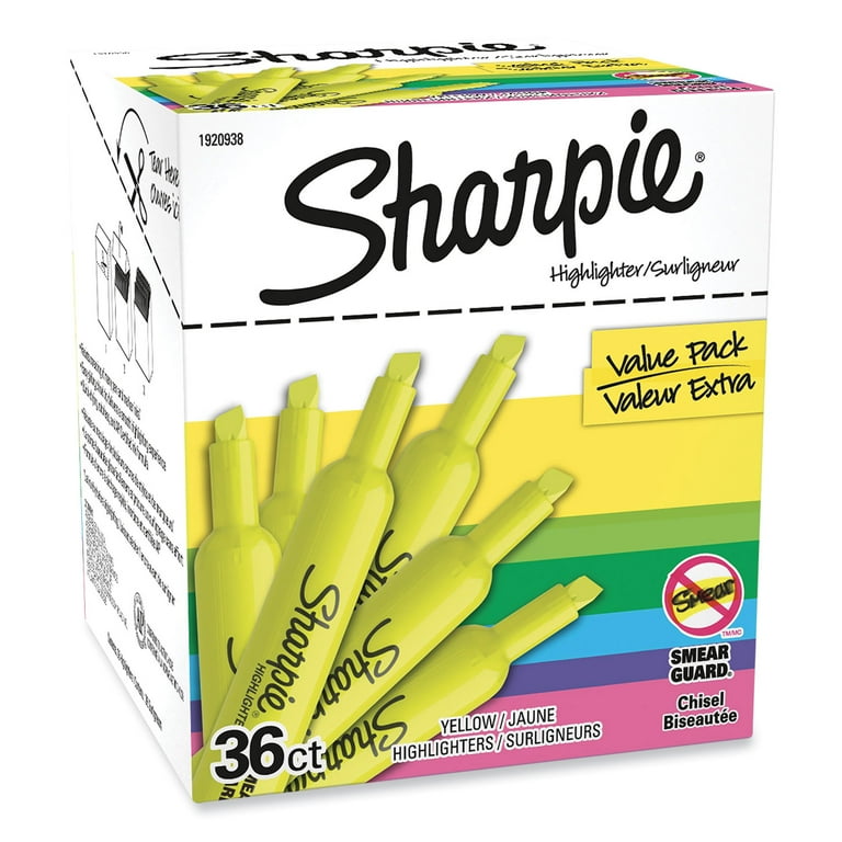 Tank Style Highlighters, Fluorescent Yellow Ink, Chisel Tip, Yellow Barrel, Dozen Tank Style Highlighters, Fluorescent Yellow Ink, Chisel Tip, Yellow Barrel, Dozen