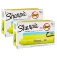 thumbnail image 1 of Sharpie Tank Style Highlighters, Chisel Tip, Fluorescent Yellow, 12 Per Pack, 2 Packs, 1 of 3