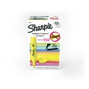 Sharpie Tank Style Highlighters, Chisel Tip, Fluorescent Yellow, Box of 12