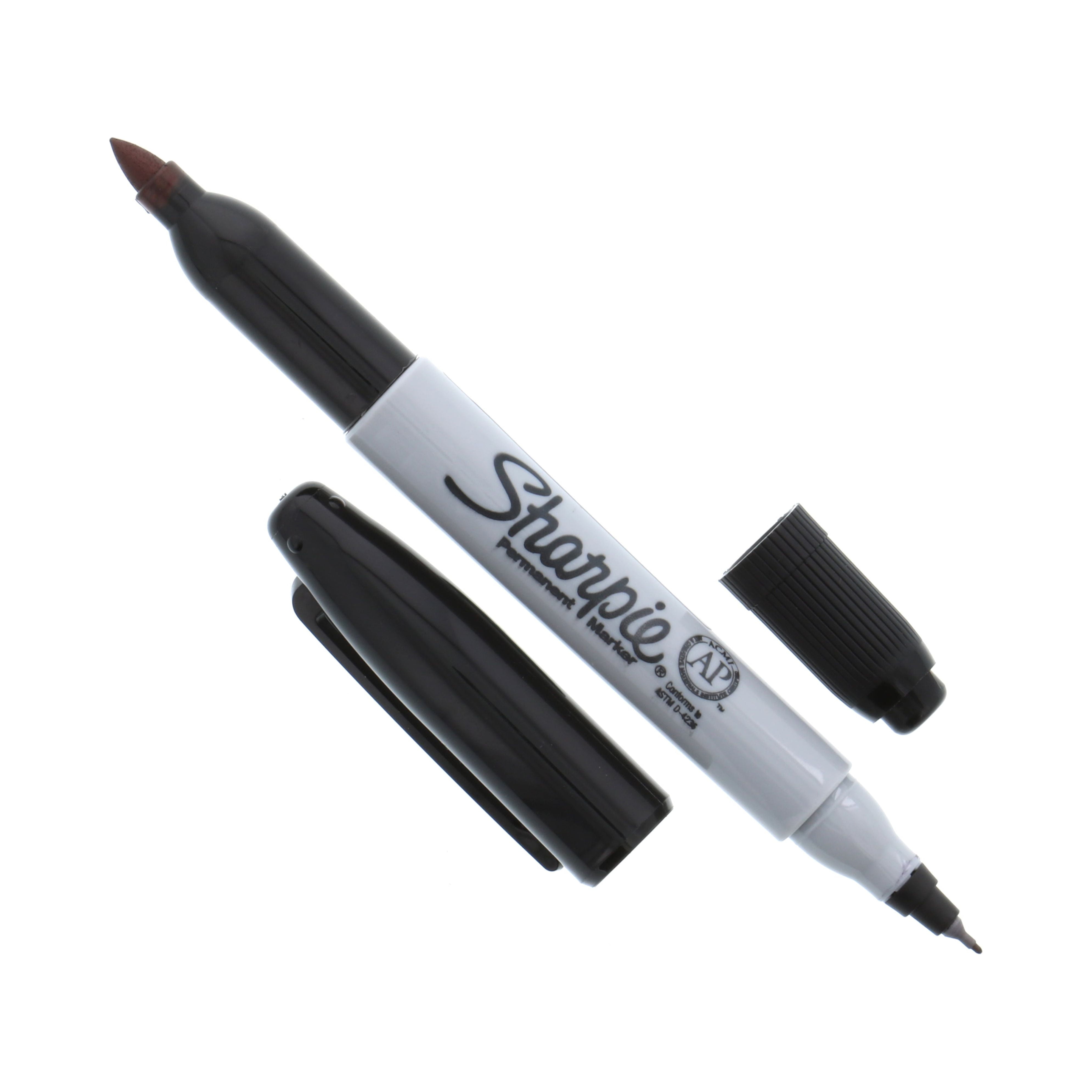 2 Fine Point BLACK Color Felt Tip MARKERS Permanent Magic Marker Ink Pen  Compare to Sharpie OPTIMUS Inc 