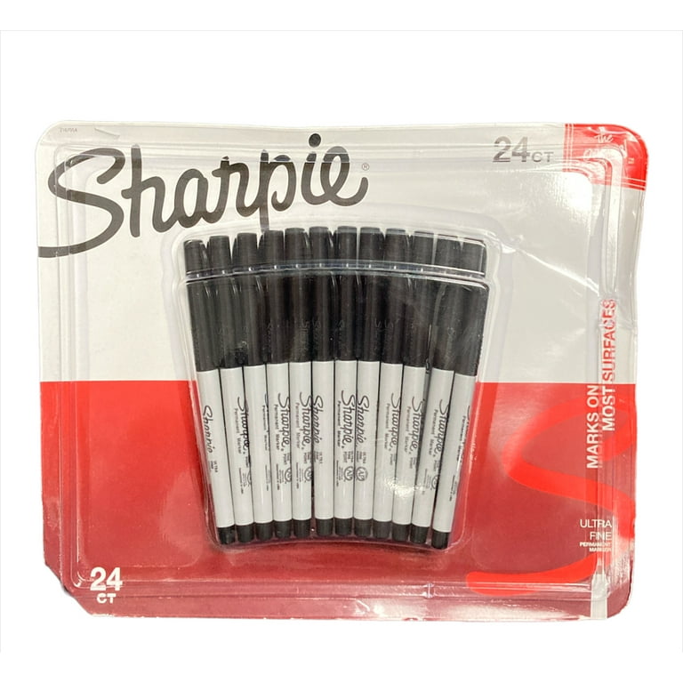 最先端 Sharpie Ultra-Fine Permanent Markers, Black, 24 Count マーカー・蛍光ペン