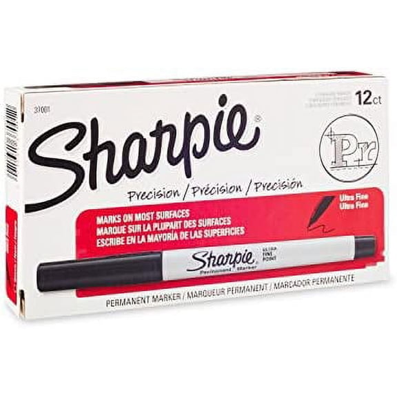 Sharpie Ultra-Fine Point Permanent Marker, Black, 12 Count (37001)