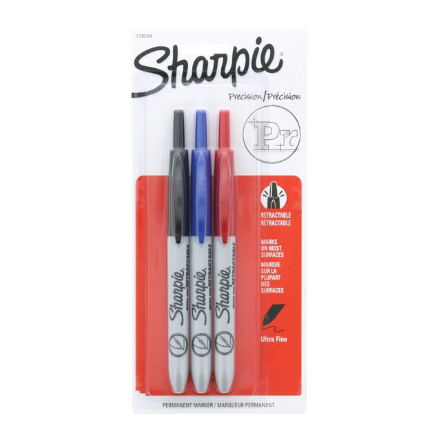 Sharpie UltraFine Point Retractable Marker Set, 3Color