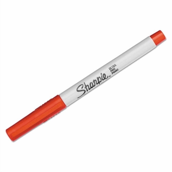 Sharpie Ultra Fine Tip Permanent Marker, Ultra-Fine Needle Tip, Red, Dozen (37002) - 2 Pack