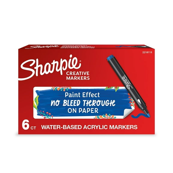 Sharpie Water-Based Creative Markers Bullet Tip Blue 6/Pack (2218115)