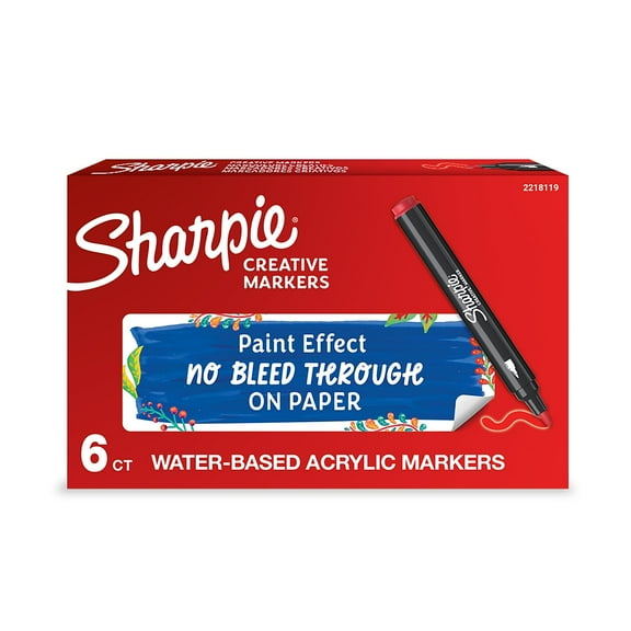 Sharpie Water-Based Creative Markers Bullet Tip Red 6/Pack (2218119)