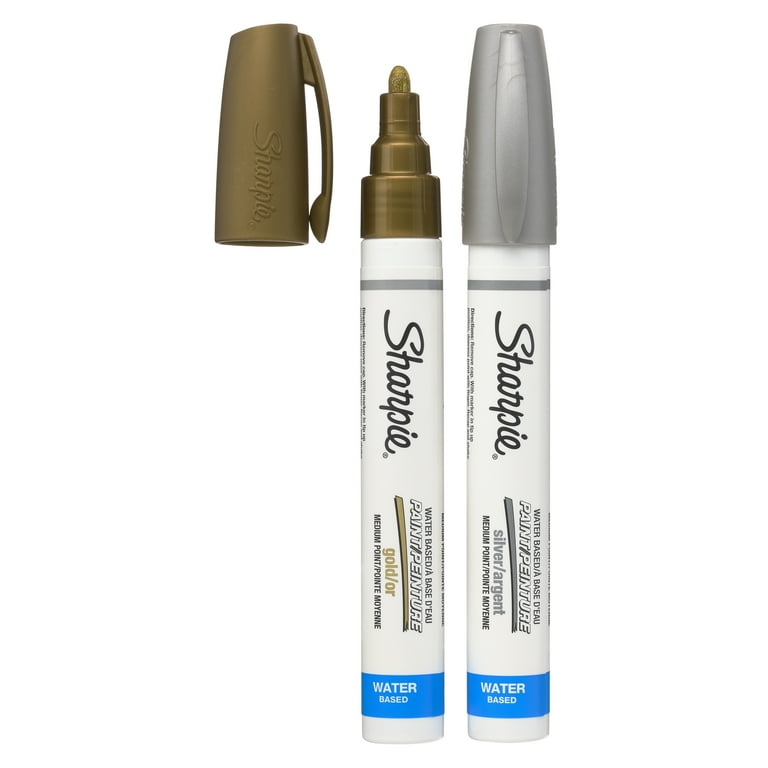 Sharpie Water Based Paint - Medium Marker Point - Silver Water Based Ink - 1 Card Sharpie Water Based Paint - Medium Marker Point - Silver Water Based Ink - 1 Card