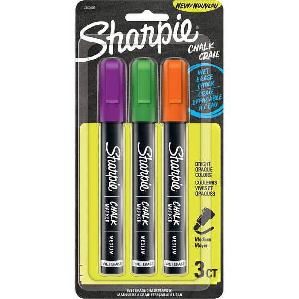 Sharpie Wet Erase Chalk Markers - Chalk-based Ink - Opaque Barrel - 3 / Pack Sharpie Wet Erase Chalk Markers - Chalk-based Ink - Opaque Barrel - 3 / Pack