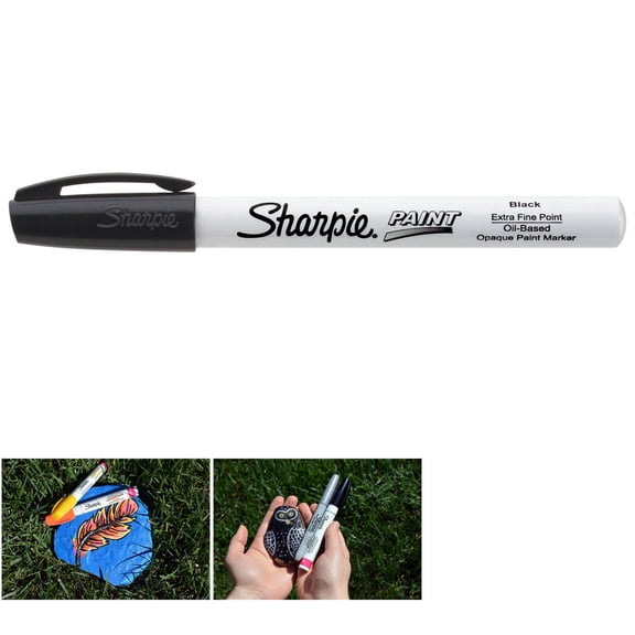 Sharpie XFin Black Oil-Based Paint Marker for Rock Art and Creative Projects