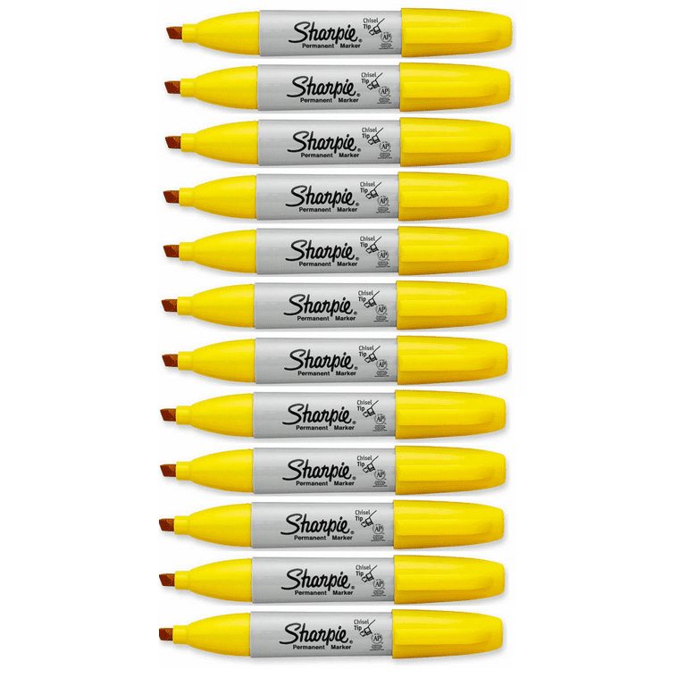 Permanent Marker, Broad Chisel Tip, Yellow Permanent Marker, Broad Chisel Tip, Yellow