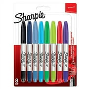 Sharpie Twin Tip Permanent Markers | Fine & Ultra-Fine Points | Assorted Colours | 8 Marker Pens