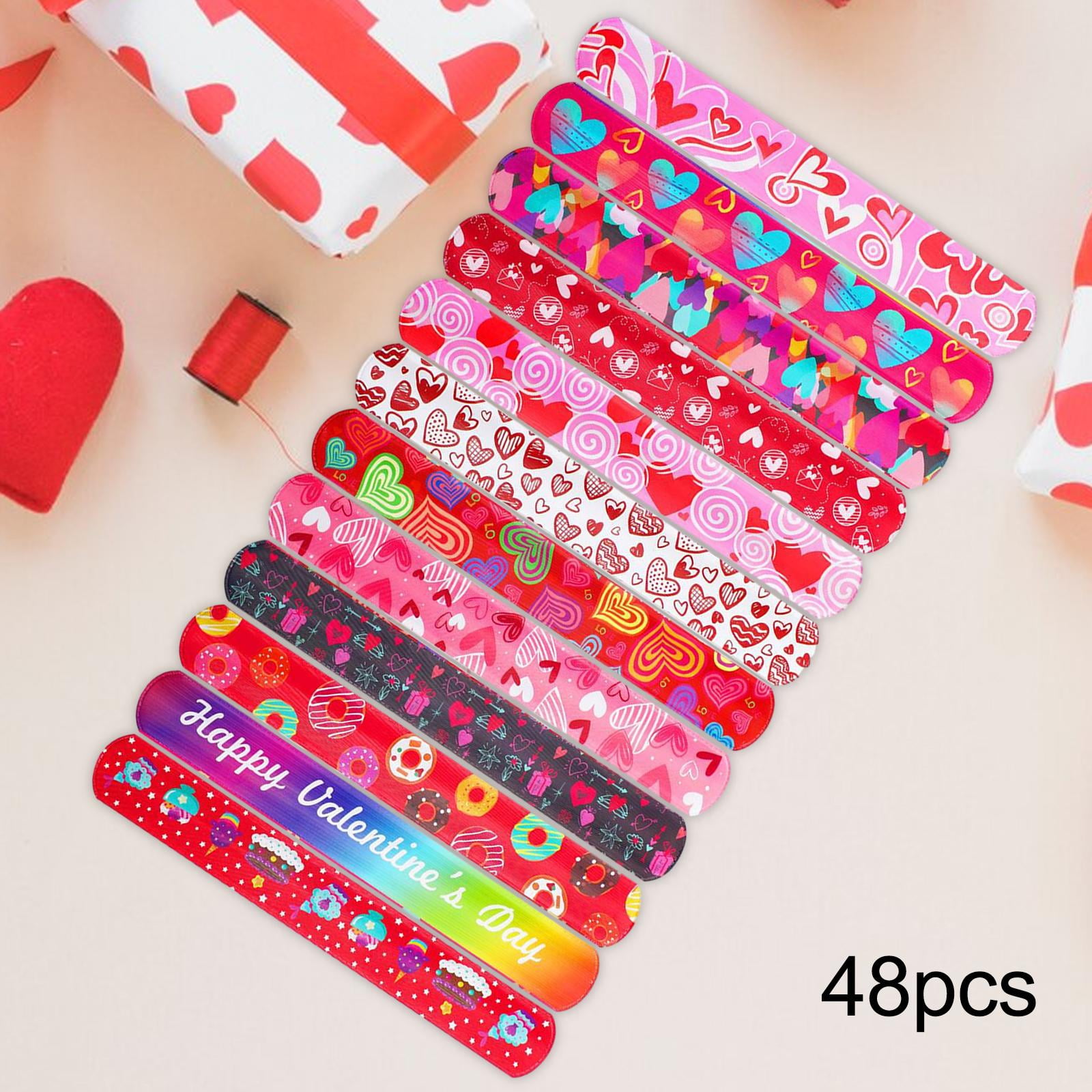 Sharplace 48 Pieces Valentine's Day Slap Bracelets Clapping Circle