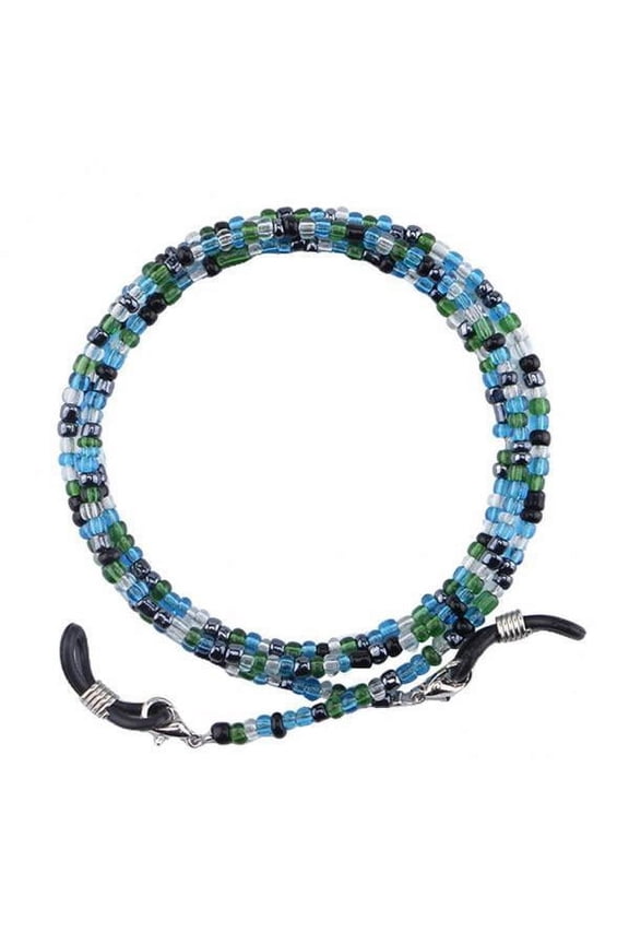 4xColorful Glass Eyeglass Sunglasses Holder Necklace Cord Chain Strap Blue 4 Pcs