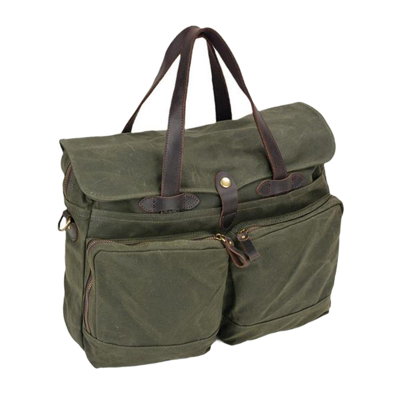Sharplace Laptop Bag,Vintage Type Canvas Computer Bag Pouch Leisure Work Bag Briefcase for Him Men Father's Day Electronics Accessories Dark Green