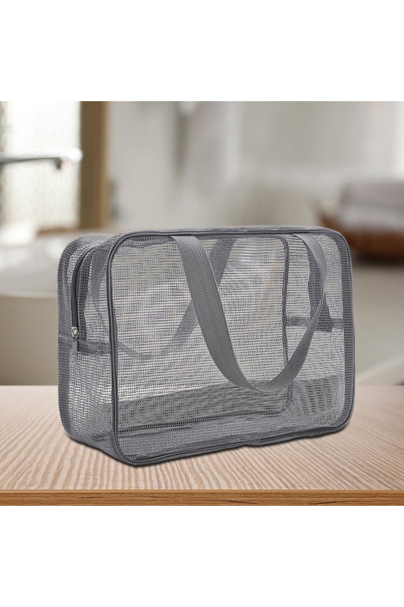 Mesh Toiletry Bag Beauty Storage Bag Pouch Portable with Handle Large Capacity Toiletries Organizer Zipper Pouch for Guys Men M