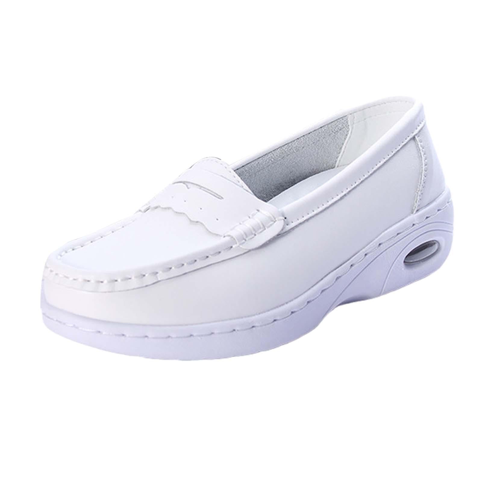 Sharplace Nurse Shoes for Women Nursing Shoes Nurse Loafers White