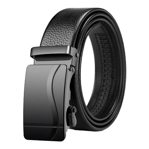 Sharplace Ratchet Belt Automatic Buckle Belt PU Leather Adjustable Business Pants Belt Men's Belt for Jeans Gentleman Business Suit D