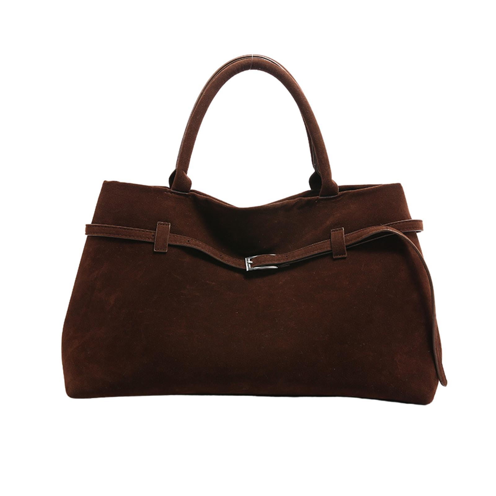 Sharplace Suede Bag, Large Casual Tote Bag for Women Suede Purse Satchel Bag for Vacation, Work, Travel, Outdoor, Party
