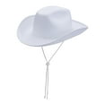 thumbnail image 1 of Sharplace Western Cowboy Hat Sunhat Durable Casual Wide Brim Trendy Sun Protection Hat Cowgirl Hat for Props Holiday Travel White, 1 of 9