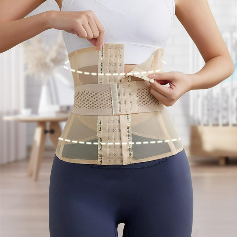 Sharplace Women Waist Trainer Ab Abdominal Trainer Wrap Corset Shapewear Waist Trimmer for Running Workout Exercise Gym Skin Color XL