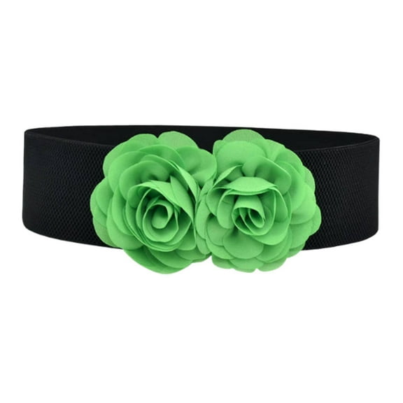 Sharplace Womens Wide Belt Casual Corset Belt Elastic Waist Belt for Coat Dress Decoration Black and Green
