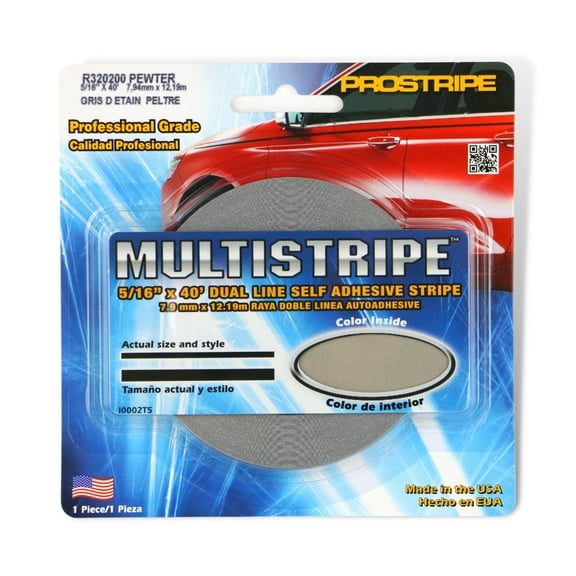 Sharpline Prostripe Pinstriping Tape [MultiStripe]: 5/16 in. x 40 ft. (Pewter Metallic) double-stripe