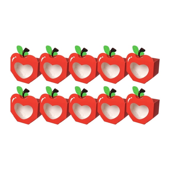Sharprepublic 10 Pieces Foldable Candy Boxes Paper Gift Packaging Box for Holiday Birthday Red