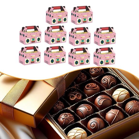 Sharprepublic 10 Pieces Gift Boxes Decorative Paper Container Goodie Boxes for Birthdays Party