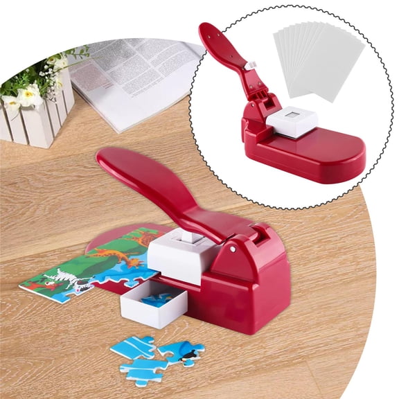 Sharprepublic 10 Pieces Jigsaw Puzzle Maker Machine Jigsaw Game Photo Puzzle Puncher DIY Paper Red