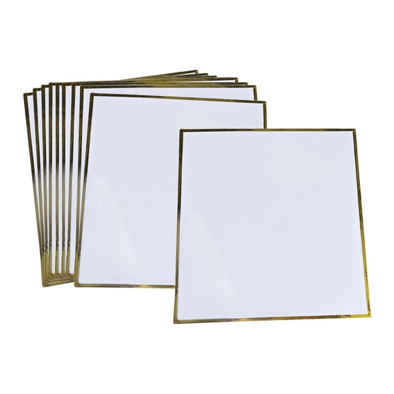 Sharprepublic 10 Pieces Shikishi Boards Washi Paper Rectangular Versatile Gold Bordered Artist 10x15 cm
