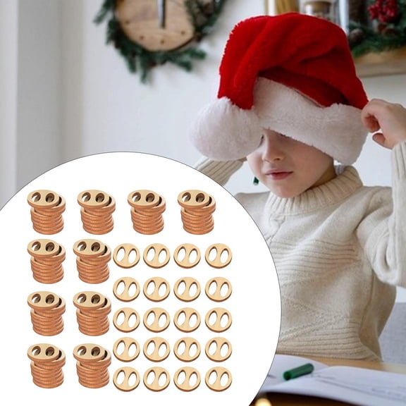 Sharprepublic 100Pcs Wooden Hat Buttons Knitted Hat Making Fastener Tools Sewing Tool Removable DIY Keepers for Women Mom Oval