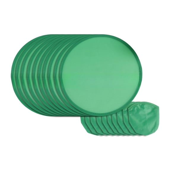 Sharprepublic 10Pcs Folding Fan Classic Round Fan for Advertising Travel Decor Performance Green