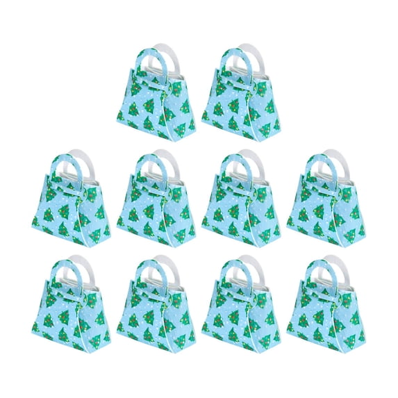 Sharprepublic 10Pcs Party Favor Boxes Holiday Christmas Gift Bags for Candy Cupcake Bakery Blue