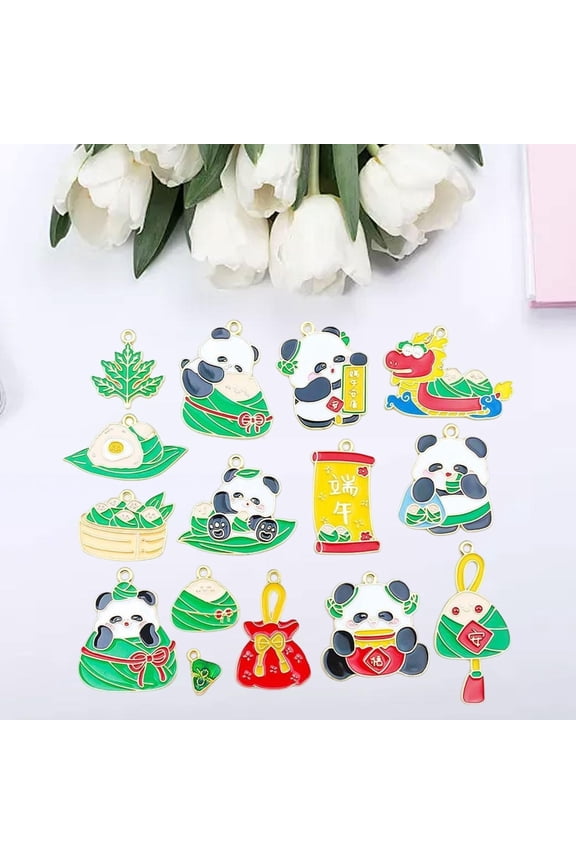 15 Pieces Panda Shaped Pendants Charms for Festive Celebrations Party Favors