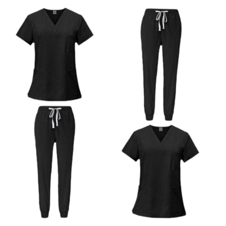 Sharprepublic 2 Piece Female Scrub Set Machine Nurse Work Clothing for Beauty Salon