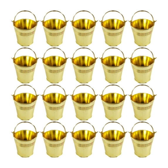 Sharprepublic 20 Pieces Small Candy Buckets Party Favors Modern Centerpiece Cookie Barrels Gold