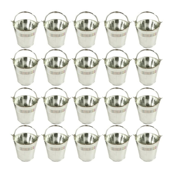 Sharprepublic 20 Pieces Small Candy Buckets Party Favors Modern Centerpiece Cookie Barrels Silvery