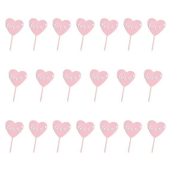 Sharprepublic 20Pcs Birthday Cake Topper Cake Pick Cake Decoration for Party Birthday Home Pink White