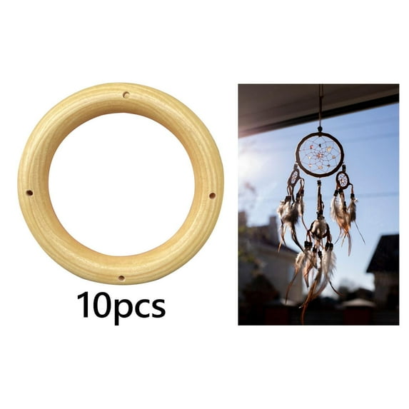 Sharprepublic 20Pcs Wind Chime Circles Handmade for Plant Hanger Bracelet Macrame Supplies 7cm 4 Hole