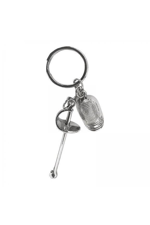 2xFencing Keychain Pendant Keys Gift Lovers Purse Fencer Sports Key Chain Ring with Sabre 2 Pcs