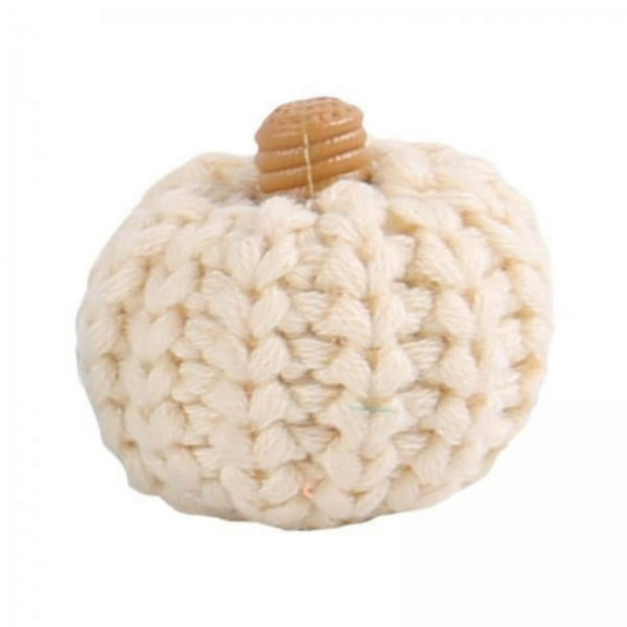 Sharprepublic 4x Knitted Pumpkin Decoration Festive Ornaments Lightweight Props Mini Simulation Pumpkin Halloween Decorations for Wedding Cafe