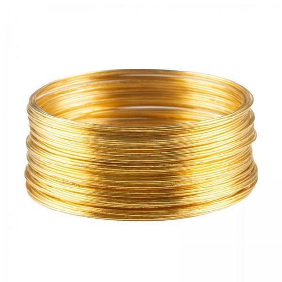 Sharprepublic 4x50 Loops Jewelry Wire Memory Wire for Jewelry Making DIY for Bracelet Bangle Gold