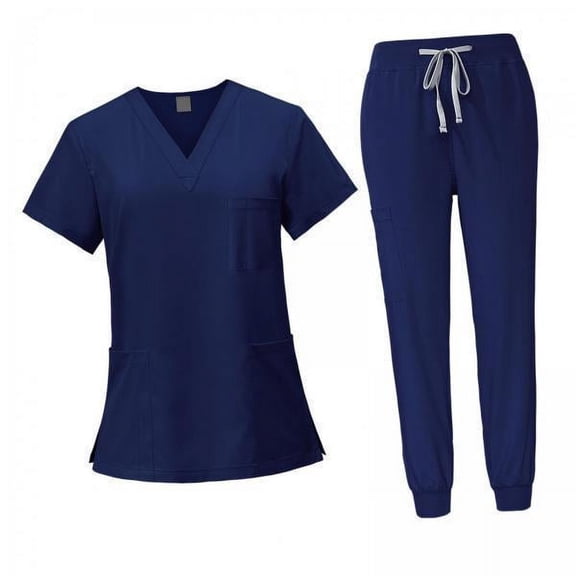 Sharprepublic 4xFemale Scrub Set Machine Washable Nurse Work Clothing for Beauty Salon