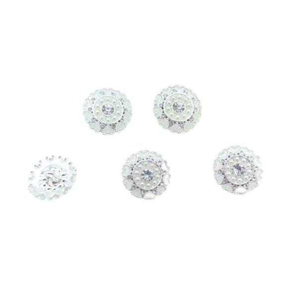 Sharprepublic 5 Pieces Rhinestone Buttons 20mm Metal Shank Buttons for Wedding Decorations