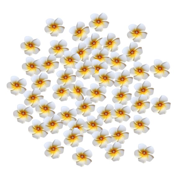 Sharprepublic 50 Pieces Artificial Plumeria Decorative Headpiece for Beach Home Diameter 6 cm