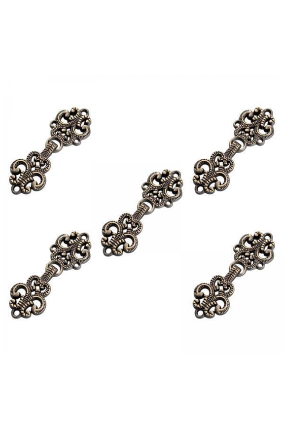 5x5Pcs Cloak Clasp Fasteners Clasp Closure Buttons for Costumes Sweater Outfit Bronze