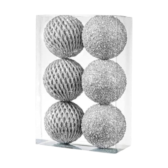 Sharprepublic 6 Pieces Christmas Ball Decoration Xmas Hanging Pendant Indoor Photo Props Ornament for Cabinet Office Wall Housewarming Door