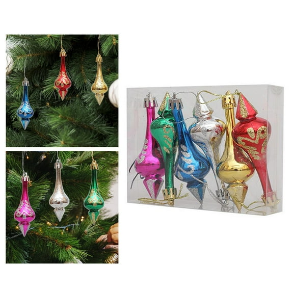 Sharprepublic 6 Pieces Christmas Tree Topper Gourd Shape for Anniversary Home Thanksgiving