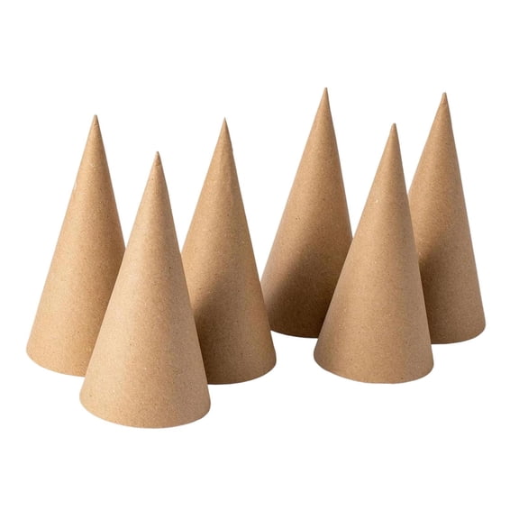 Sharprepublic 6 Pieces Paper Mache Cones Open Bottom Versatile DIY Hands on for Crafts Cardboard Cones for Decorating Halloween Decorations 15cm