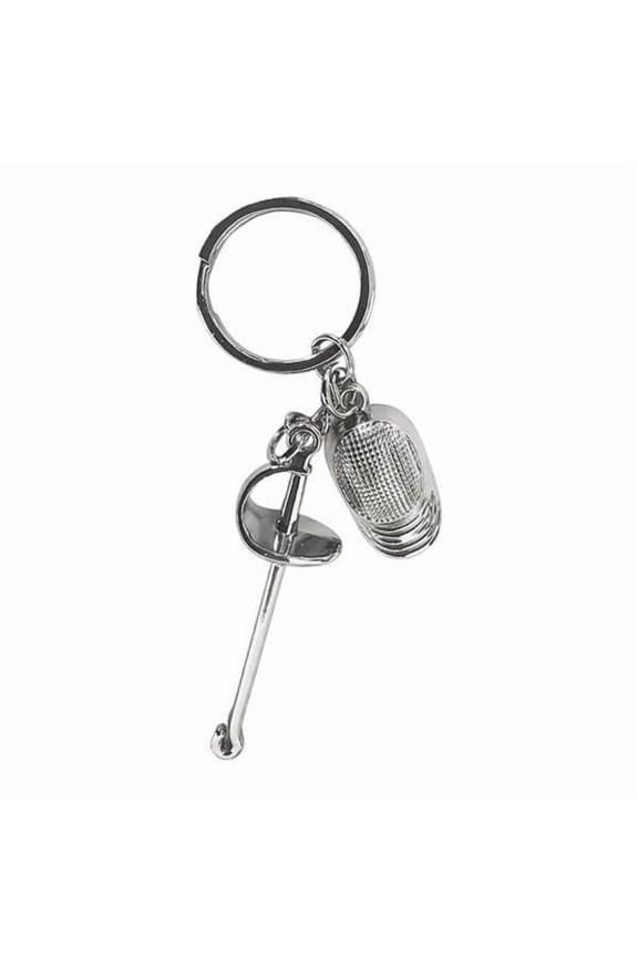 6xFencing Keychain Pendant Keys Gift Lovers Purse Fencer Sports Key Chain Ring with Sabre 6 Pcs